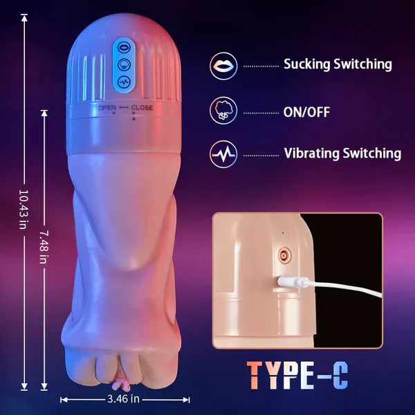 au 2026 New Model Beate - 5 Sucking & 10 Vibrating Vagina Masturbation Cup