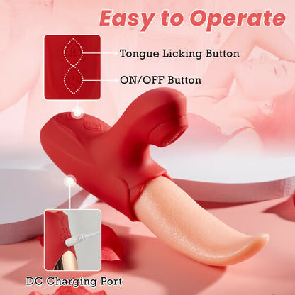 -in-1 Flapping Tongue Vibrator Clit Sucking for Intense Blended Orgasms