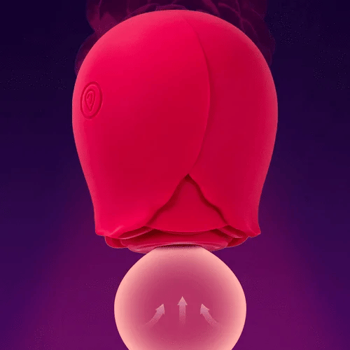 Rose-Patterned Clitoral Stimulator, 7-Speed Suction Bullet Vibrator