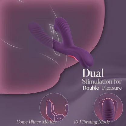 MiraMystique Vibration & Come-Hither Motion G-spot and Clitoral Suction Vibrators