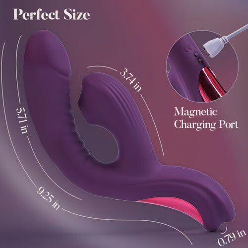MiraMystique Vibration & Come-Hither Motion G-spot and Clitoral Suction Vibrators