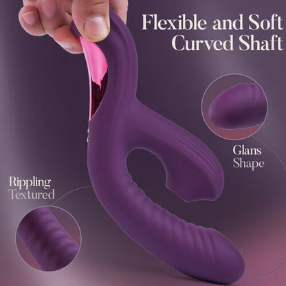MiraMystique Vibration & Come-Hither Motion G-spot and Clitoral Suction Vibrators