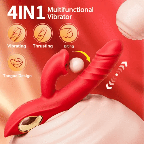 Chloe - 4 In 1 Thrusting & Licking Biting G-spot Vibrator Tongue Clitoral Stimulator