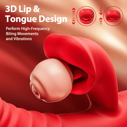 Chloe - 4 In 1 Thrusting & Licking Biting G-spot Vibrator Tongue Clitoral Stimulator
