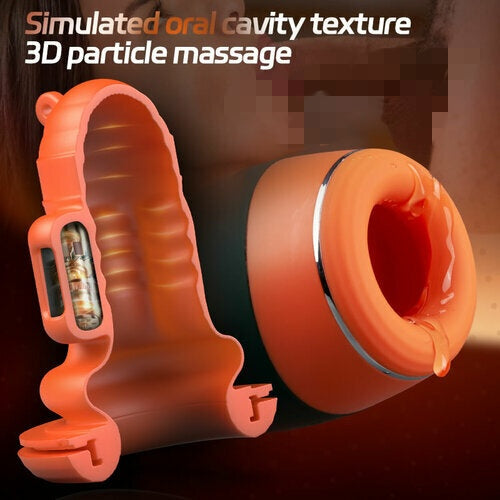 Warming - Simulates Oral Cavity Temperature Vibration and Telescopic 2-1 Male Masturbator