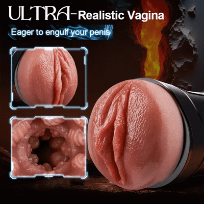 【Free lube】Challenger - 10 Vibrations 5 Suctions Ultra-Realistic Vagina Simulated Masturbator